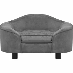 Articles Pour Animaux De Compagnie-vidaXL Canapé pour chien 67x47x36 cm Peluche Gris