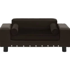 Articles Pour Animaux De Compagnie-vidaXL Canapé pour chien 81x43x31 cm Peluche et similicuir Marron