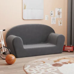 vidaXL Canapé pour enfants 2 places peluche douce