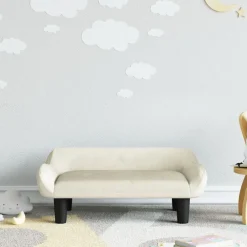 Mobilier Pour Bébés & Tout-Petits-vidaXL Canapé pour enfants crème 70x40x24 cm velours Cr&egrave;me