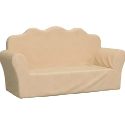 Mobilier Pour Bébés & Tout-Petits-vidaXL Canapé pour enfants 2 places crème peluche douce Cr&egrave;me