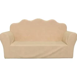 Mobilier Pour Bébés & Tout-Petits-vidaXL Canapé pour enfants 2 places crème peluche douce Cr&egrave;me