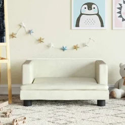 vidaXL Canapé pour enfants crème 60x40x30 cm velours