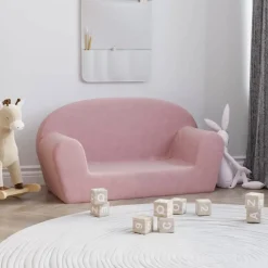 Mobilier Pour Bébés & Tout-Petits-vidaXL Canapé pour enfants 2 places peluche douce Rose
