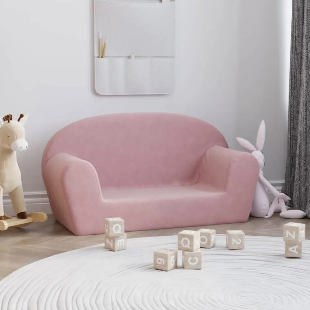 Mobilier Pour Bébés & Tout-Petits-vidaXL Canapé pour enfants 2 places peluche douce Rose