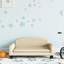Mobilier Pour Bébés & Tout-Petits-vidaXL Canapé pour enfants crème 70x45x30 cm tissu Cr&egrave;me
