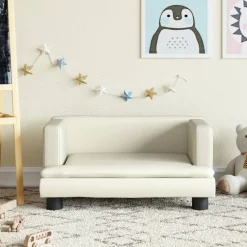 vidaXL Canapé pour enfants crème 60x40x30 cm similicuir