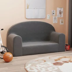 vidaXL Canapé pour enfants 2 places peluche douce