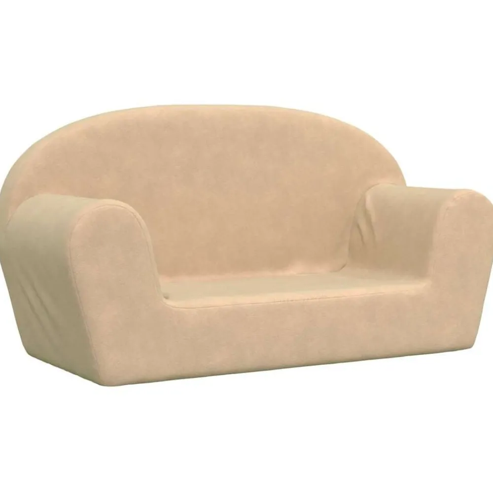 vidaXL Canapé pour enfants 2 places crème peluche douce