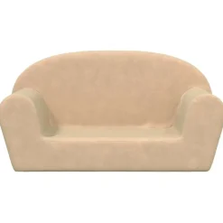 vidaXL Canapé pour enfants 2 places crème peluche douce