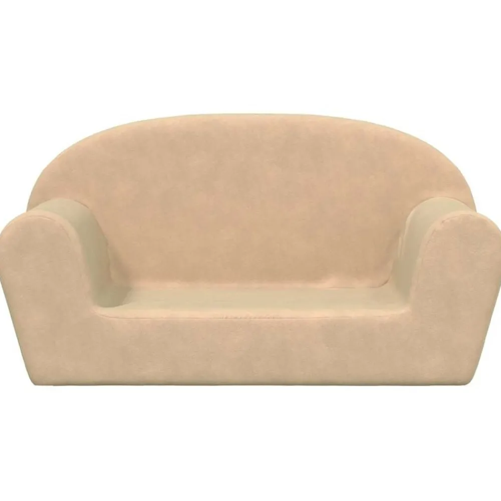 vidaXL Canapé pour enfants 2 places crème peluche douce