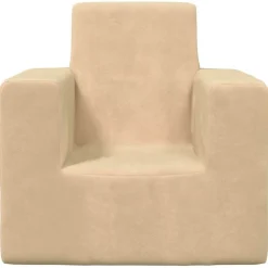 vidaXL Canapé pour enfants Crème Peluche douce