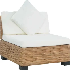 Mobilier De Jardin-vidaXL Canapé sans accoudoirs avec coussins Rotin naturel