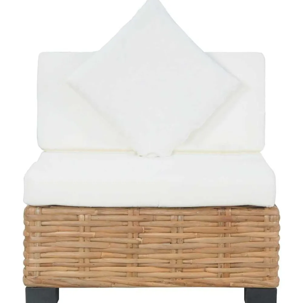 Mobilier De Jardin-vidaXL Canapé sans accoudoirs avec coussins Rotin naturel