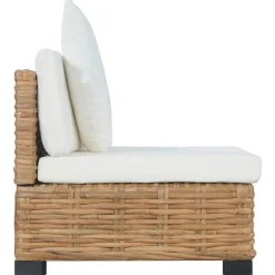 Mobilier De Jardin-vidaXL Canapé sans accoudoirs avec coussins Rotin naturel