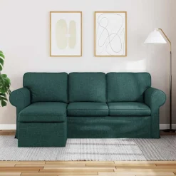 Canapés-vidaXL Canapé 195 x 138 x 80 cm tissu Vert foncé
