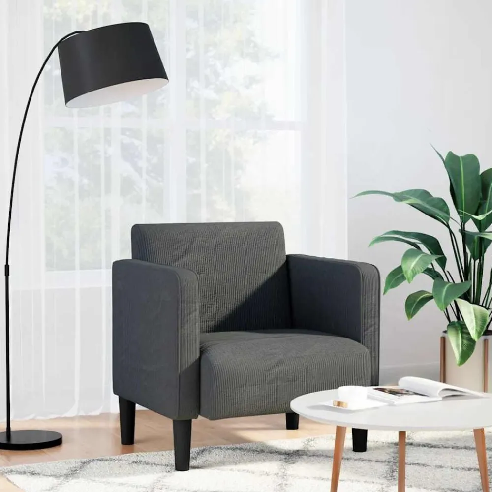 vidaXL Canapé-chaise accoudoirs 54 cm tissu velours côtelé