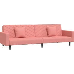 vidaXL Canapé-lit à 2 places avec deux oreillers Velours