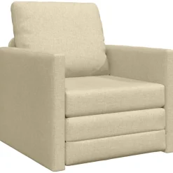 Canapés-vidaXL Canapé-lit 2 en 1 crème 112x174x55 cm tissu Cr&egrave;me