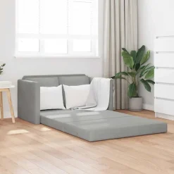 Canapés-vidaXL Canapé-lit 2 en 1 122x204x55 cm velours Gris clair