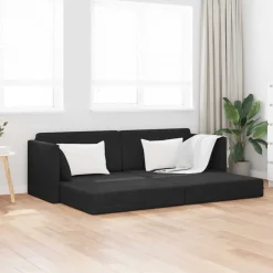 Canapés-vidaXL Canapé-lit au sol 213 x 70 x 77 cm Velours Noir
