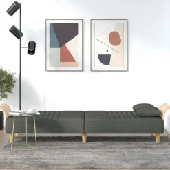 vidaXL Canapé-lit avec accoudoirs tissu