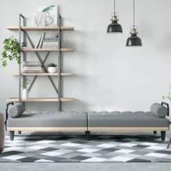 vidaXL Canapé-lit avec accoudoirs tissu