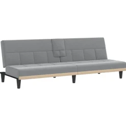 vidaXL Canapé-lit avec porte-gobelets tissu