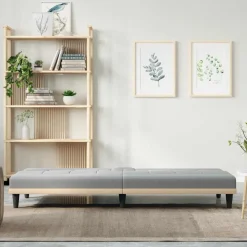 vidaXL Canapé-lit avec porte-gobelets tissu