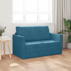 Canapés-vidaXL Canapé-Lit 124 x 71 x 78 cm Velours Bleu