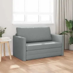 Canapés-vidaXL Canapé-Lit 110cm tissu Gris clair