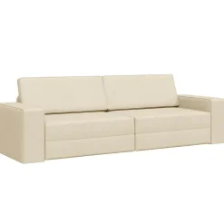 Canapés-vidaXL Canapé-Lit Crème 245 x 78 x 77 cm tissu Cr&egrave;me