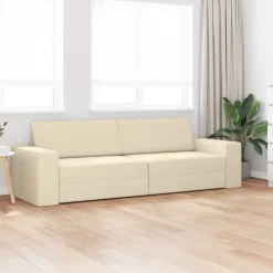 Canapés-vidaXL Canapé-Lit Crème 245 x 78 x 77 cm tissu Cr&egrave;me