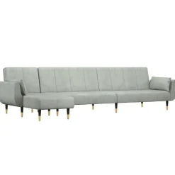 vidaXL Canapé-lit en forme de L 275x140x70 cm velours