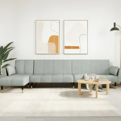 vidaXL Canapé-lit en forme de L 275x140x70 cm velours