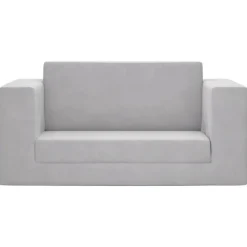 vidaXL Canapé-lit enfants 2 places peluche douce