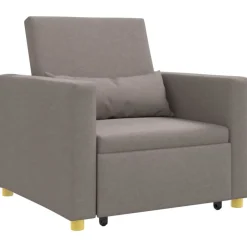 Fauteuils Et Chaises-vidaXL Canapé-lit escamotable simple 90 x 165 x 87 cm tissu Taupe