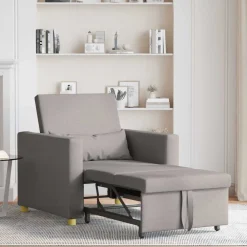 Fauteuils Et Chaises-vidaXL Canapé-lit escamotable simple 90 x 165 x 87 cm tissu Taupe