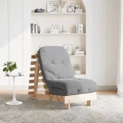 vidaXL Canapé-lit futon avec matelas 60x206x11 cm bois massif de pin