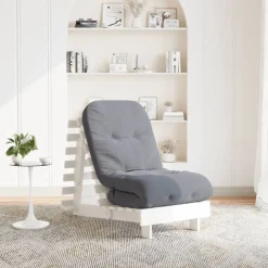 Futons-vidaXL Canapé-lit futon avec matelas 60x206x11 cm bois massif de pin Blanc