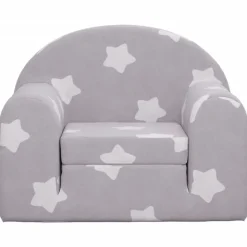Mobilier Pour Bébés & Tout-Petits-vidaXL Canapé-lit pour enfants gris clair avec étoiles peluche douce Gris clair et blanc