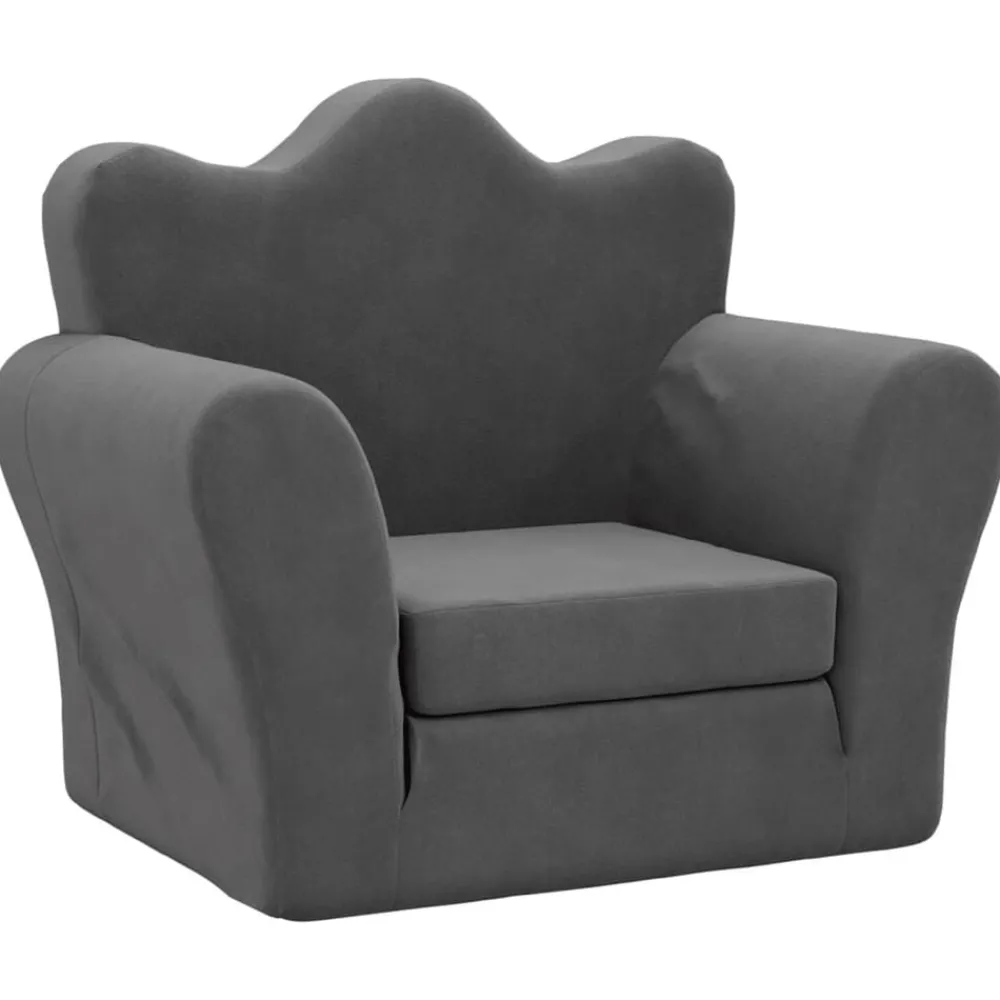 Mobilier Pour Bébés & Tout-Petits-vidaXL Canapé-lit pour enfants peluche douce Anthracite