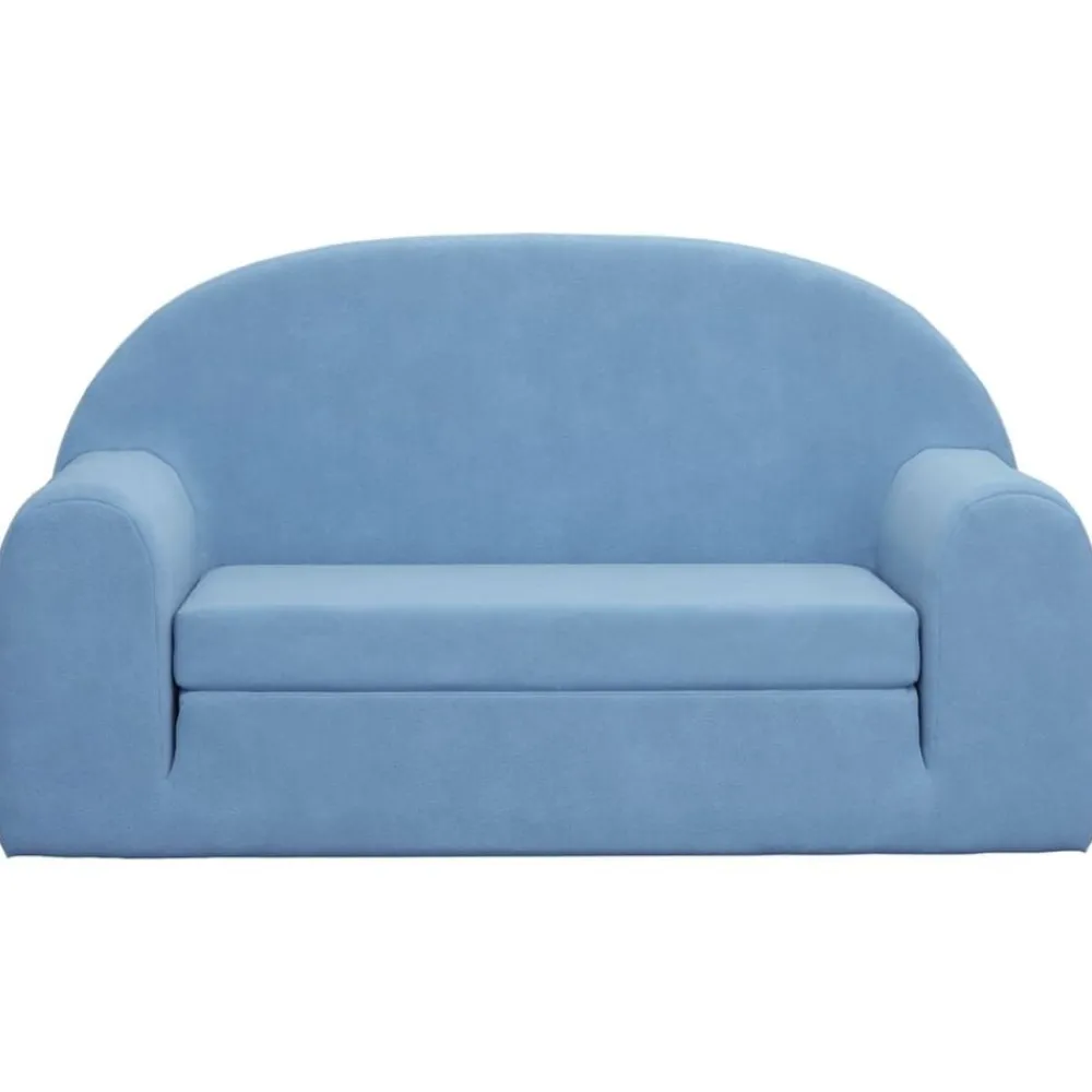 vidaXL Canapé-lit pour enfants 2 places peluche douce