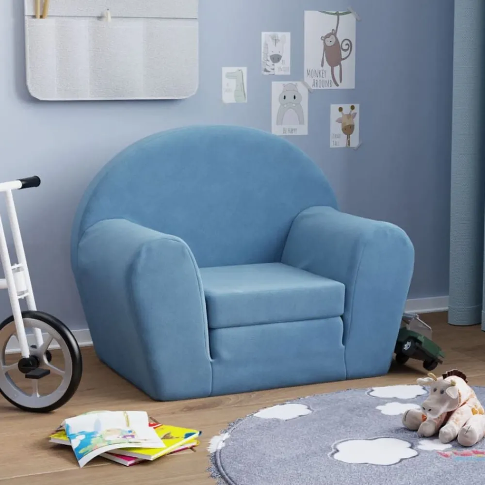 vidaXL Canapé-lit pour enfants peluche douce
