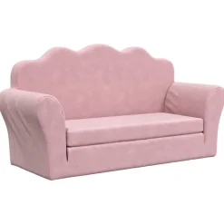 vidaXL Canapé-lit pour enfants 2 places peluche douce
