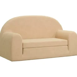 Mobilier Pour Bébés & Tout-Petits-vidaXL Canapé-lit pour enfants à 2 places Crème Peluche douce Cr&egrave;me
