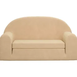 Mobilier Pour Bébés & Tout-Petits-vidaXL Canapé-lit pour enfants à 2 places Crème Peluche douce Cr&egrave;me