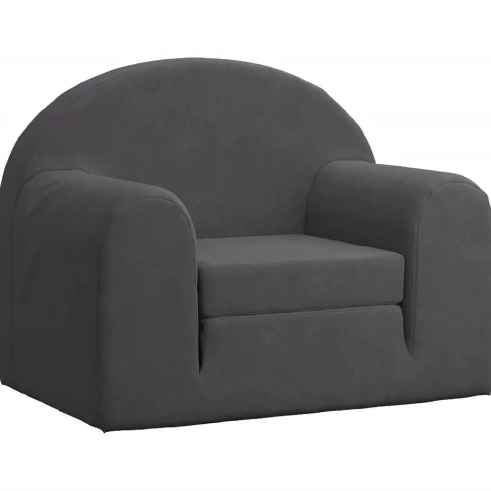 Mobilier Pour Bébés & Tout-Petits-vidaXL Canapé-lit pour enfants peluche douce Anthracite