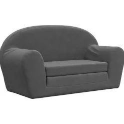 vidaXL Canapé-lit pour enfants 2 places peluche douce