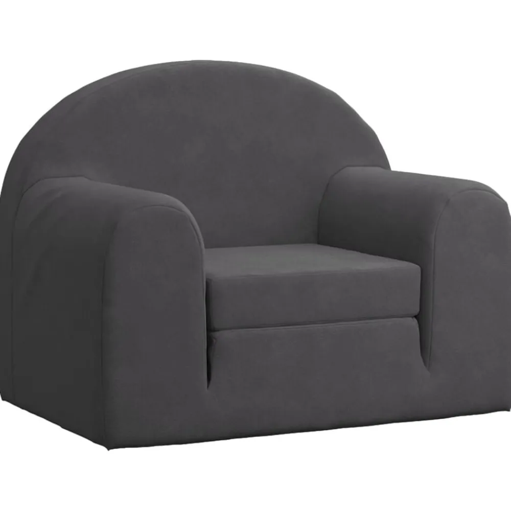 Mobilier Pour Bébés & Tout-Petits-vidaXL Canapé-lit pour enfants Peluche douce Anthracite